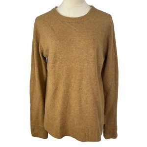 J.Crew Crewneck Sweater Wool‎ Blend Soft Knit Pullover Casual Tan Brown Women XL
